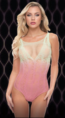 Pastel Ombré Lace and Fishnet Bodysuit