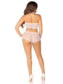 White Heart-Net Halter Cami and Boy Short Set - view 2