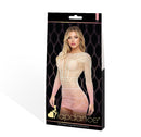 Ivory-to-Pink Ombré Sheer Long Sleeve Mini Dress - view 2