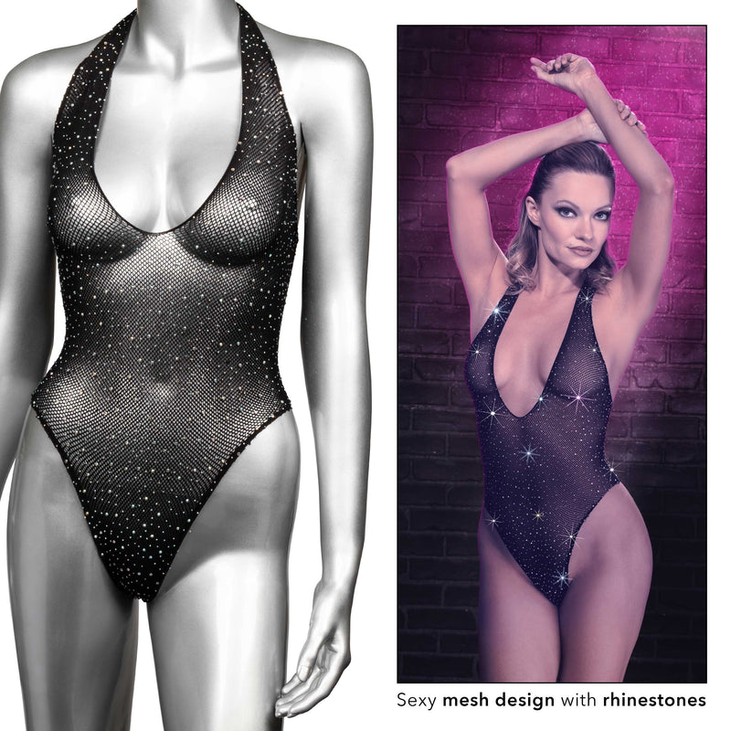 Radiance Deep v Body Suit in Black