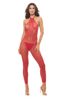 Heart Motif Fishnet Bodystocking and G-String Set
