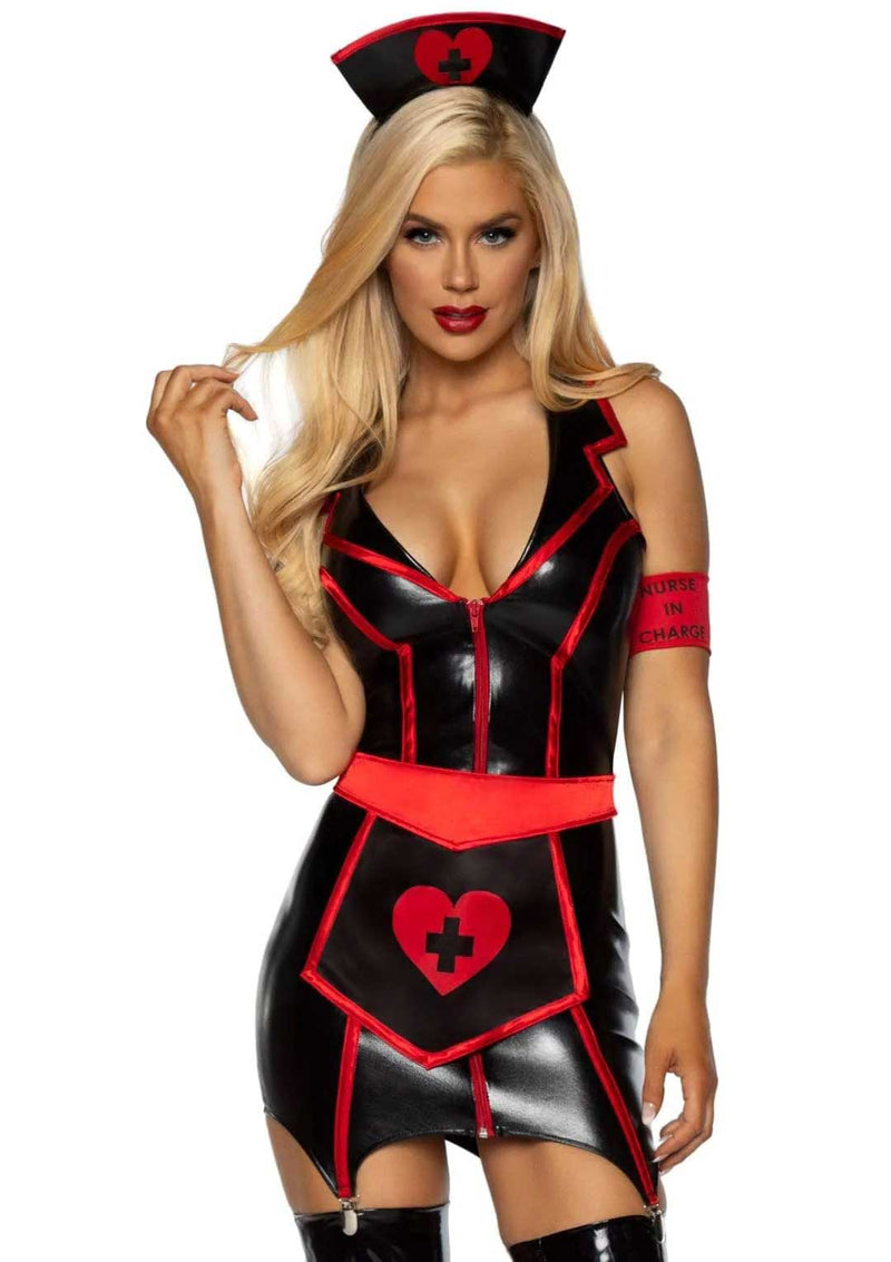 Naughty Nurse Costume - Large - Black/red LA-86926BLKL