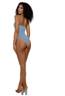 Arctic Blue Keyhole Halter Teddy - view 2