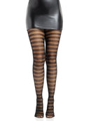 Black Striped Net Tights - view 3