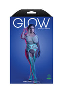 Timelapse Bodystocking in White/Blue Curvy Size