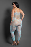 Floral Fishnet Footless Open Crotch Bodystocking - view 6