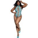Oval Cutout Halter Teddy
