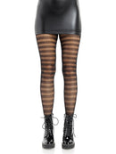 Black Striped Net Tights