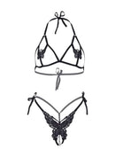 Butterfly Bra and Panty Set in Black