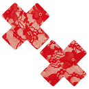 Red Floral Lace X-Shaped Nipple Pasties