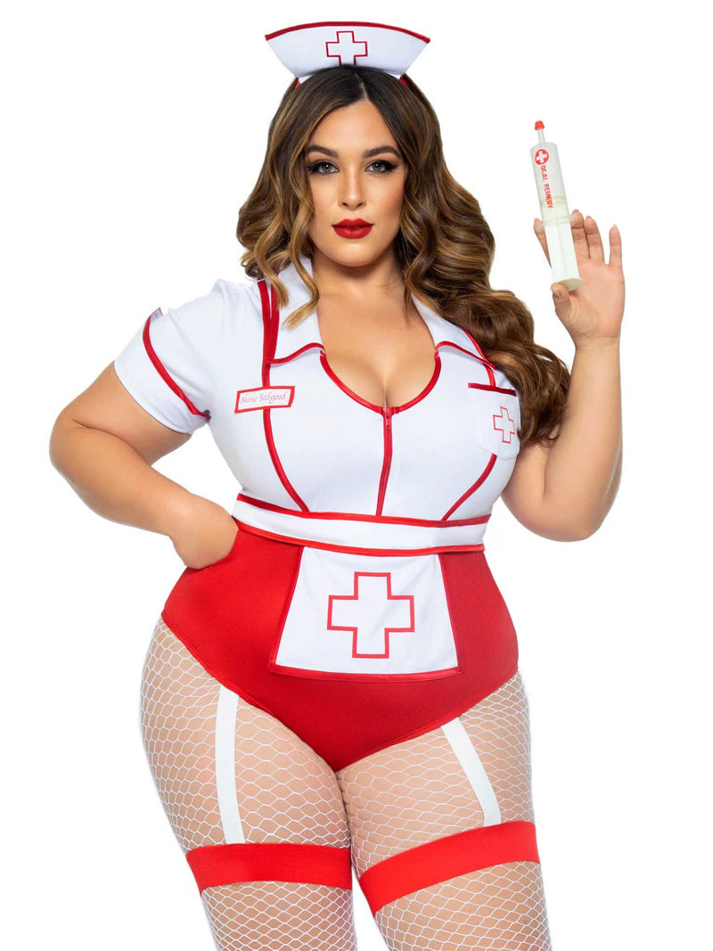 Plus Nurse Feelgood Sexy Costume - 3x/4x - White / Red LA-87086XWH3X4