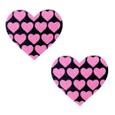 Pink and Black Glitter Heart-Shaped Nipple Pasties