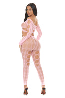 Bow-Trim Cutout Net Crop Top and Leggings Set - view 2