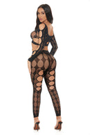 Bow-Trim Cutout Net Crop Top and Leggings Set - view 4