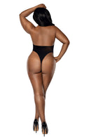 Scalloped Fishnet Panel Sheer Thong Teddy - view 2