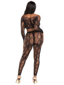Python Net Crop Top and Footless Tights Set - view 2