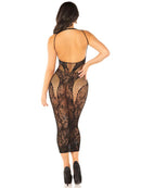 Rhinestone Lace and Net Keyhole Bodycon Dress - view 2