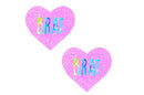 Pink Glitter BRAT Heart-Shaped Nipple Pasties