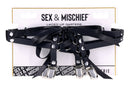 Black Ribbon Lace-Up Thigh Garters - view 3