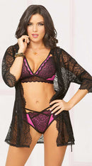 Sheer Lace Robe With Sleeves