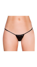 Black Metallic Low Rise String Back Bottom