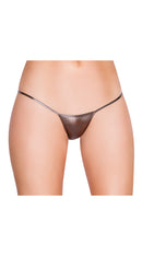 Gun Metal Metallic Low Rise String Back Bottom