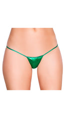 Green Metallic Low Rise String Back Bottom