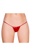 Red Metallic Low Rise String Back Bottom