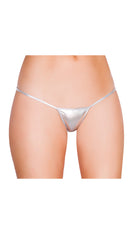 Silver Metallic Low Rise String Back Bottom