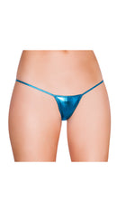 Turquoise Metallic Low Rise String Back Bottom