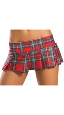 Red Pleated School Girl Skirt