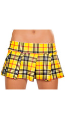 Yellow Pleated School Girl Skirt