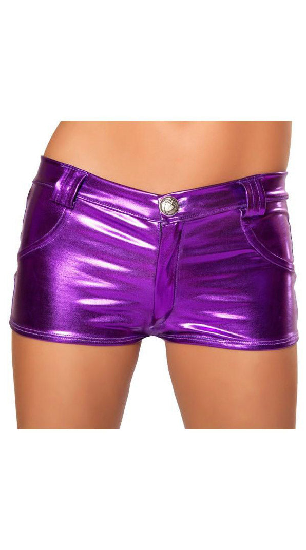 Purple Shorts with Pocket Detail