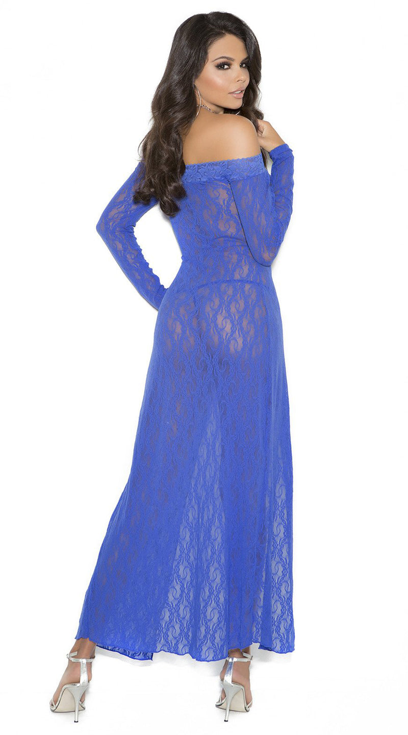 Two Piece Long Sleeve Lace Gown and G-String