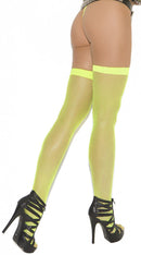 Neon Green Fishnet Thigh Highs