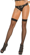 Black Fishnet Thigh Highs - ElegantStripper
