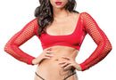 Crotchless Short Style With Mesh Bottom Leggings & Top in Red