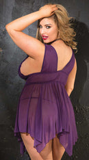 Stretch Lace & Stretch Mesh Babydoll