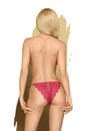 Too Hot To Be Real Crotchless Lace Side-Tie Panties In Wine