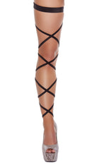 Black Pair of Leg Strap with Attached Thigh Garter