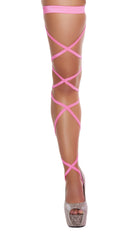 Hot Pink Pair of Leg Strap with Attached Thigh Garter