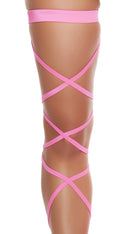 Hot Pink Pair of Leg Strap with Attached Thigh Garter