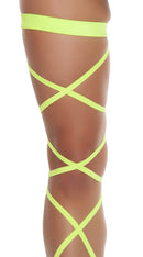 Yellow Pair of Leg Strap with Attached Thigh Garter