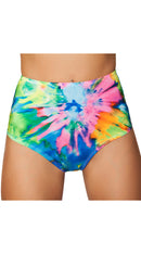 Printed High-Waisted Puckered Shorts