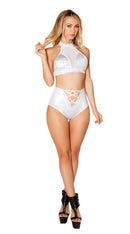 Lace-Up High Waisted Shorts