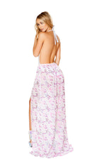 Sequin & Sheer Skirt with Elastic Band