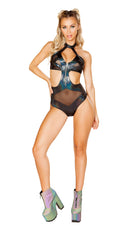 Criss-Cross Romper with Zipper Closure