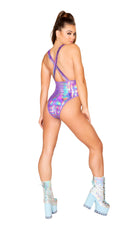 One Piece Shimmer Overall Romper with Pocket Detail