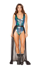 One Piece Banded Open Front Skirt