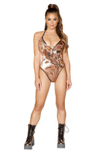 One Piece Two-Tone Sequin Romper Full Coverage